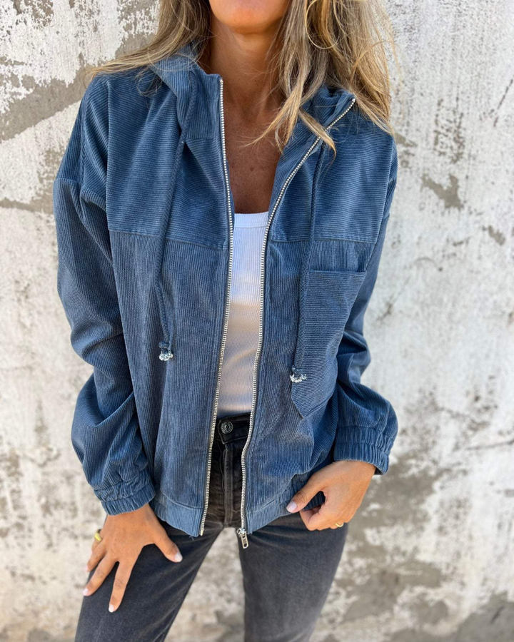 Ella Relaxed Corduroy Jacket | Comfortable Everyday Zip Jacket