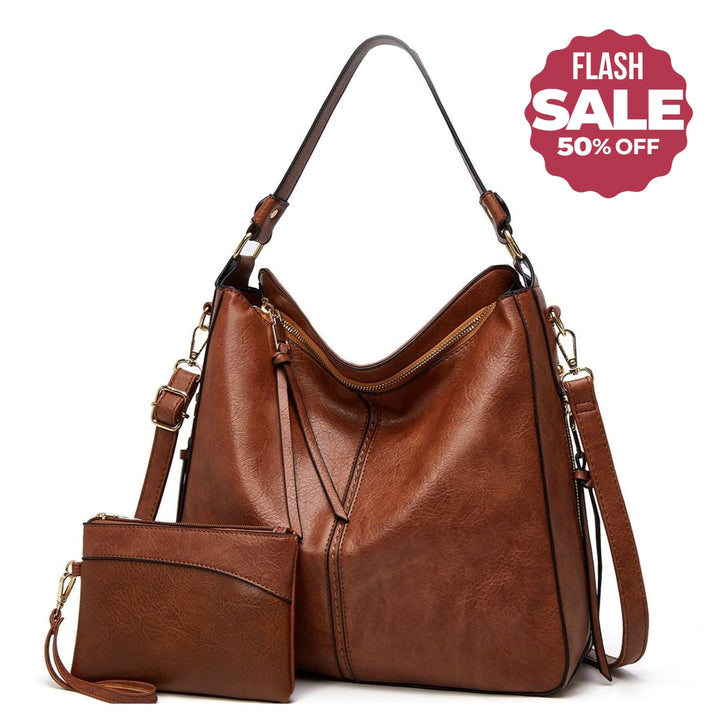 Luxury Leather Crescent Anti-Theft Handbag + FREE Pouch Wallet