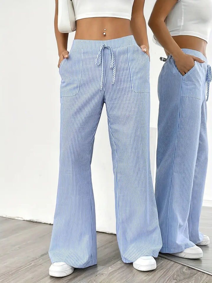 Alina™ | Elegant Striped Trousers with Pockets