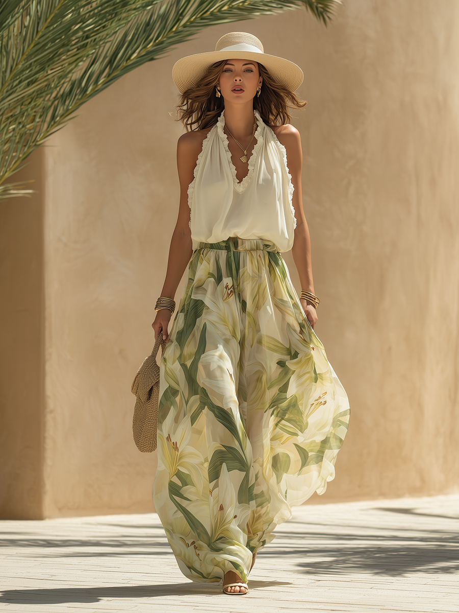 Lysandra | Elegant Lys Printed Flowy Set