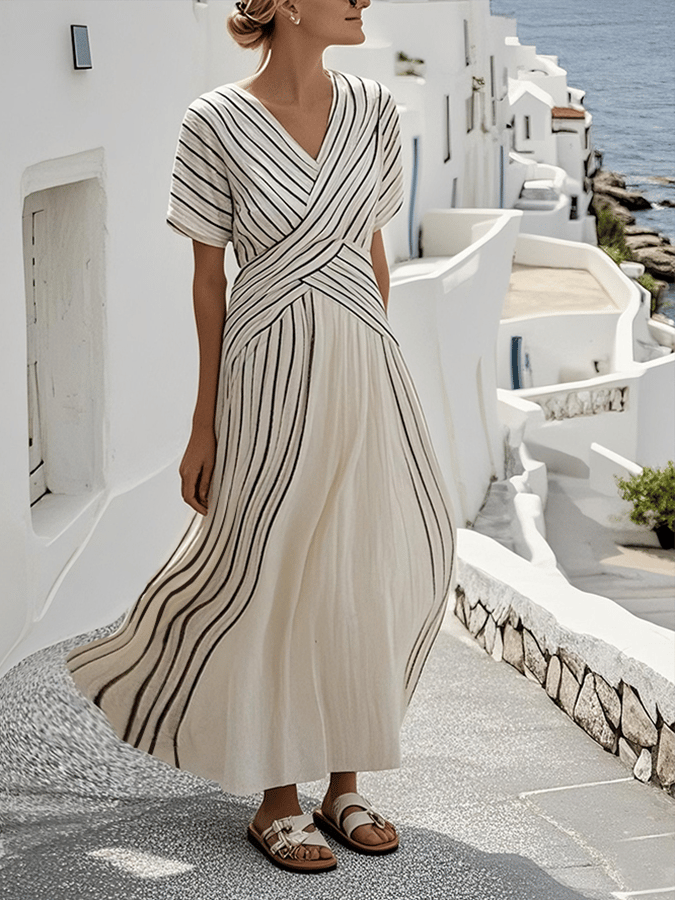 Harper | Elegant Striped Dress