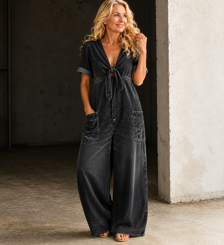 Maya | Wide-Leg Denim Jumpsuit