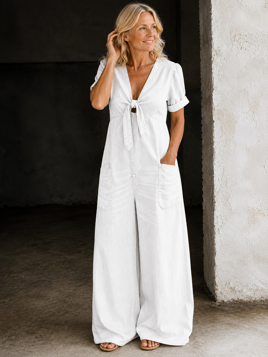 Maya | Wide-Leg Denim Jumpsuit