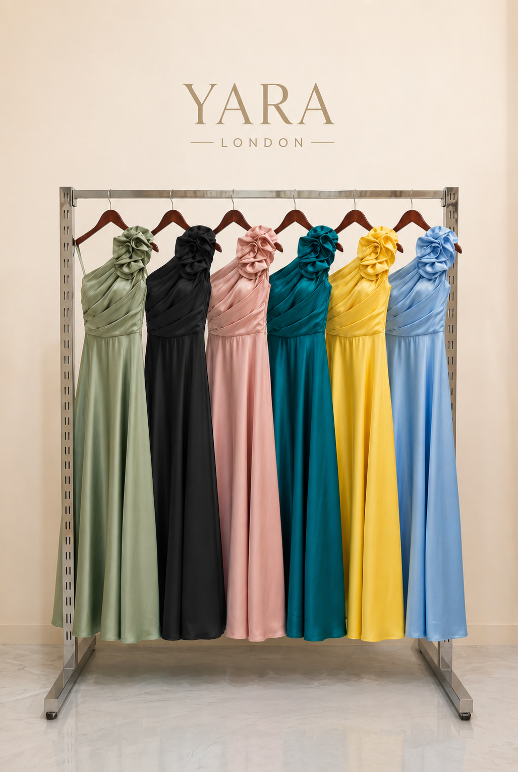 Valentina | Chic Satin Rose Dress