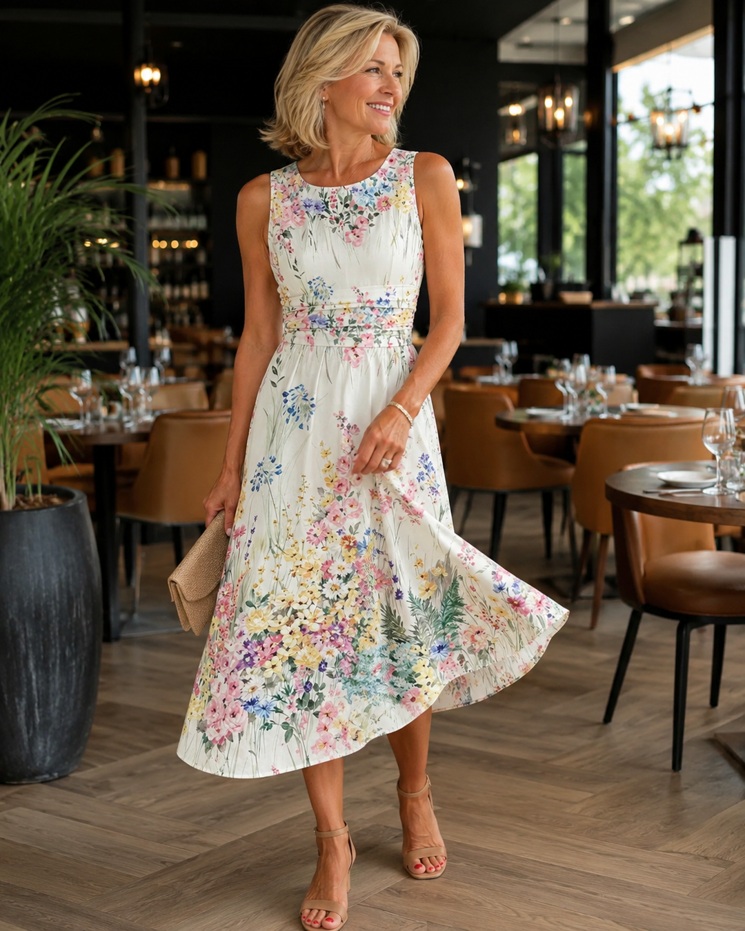 Teresa | Midi floral sleeveless top