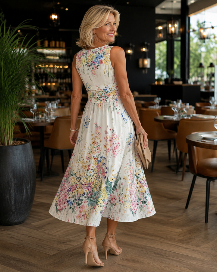 Teresa | Midi floral sleeveless top
