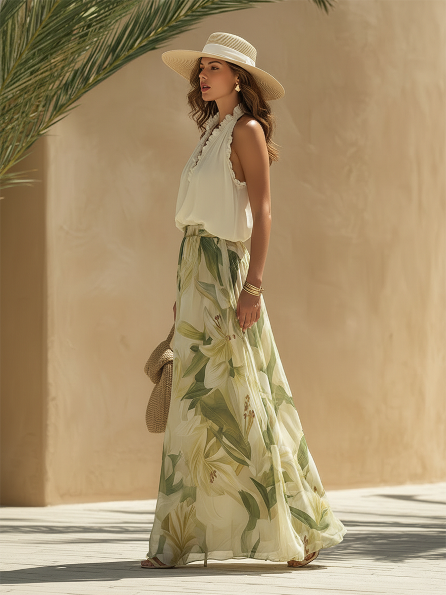 Lysandra | Elegant Lys Printed Flowy Set