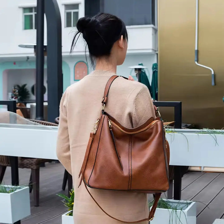 Luxury Leather Crescent Anti-Theft Handbag + FREE Pouch Wallet