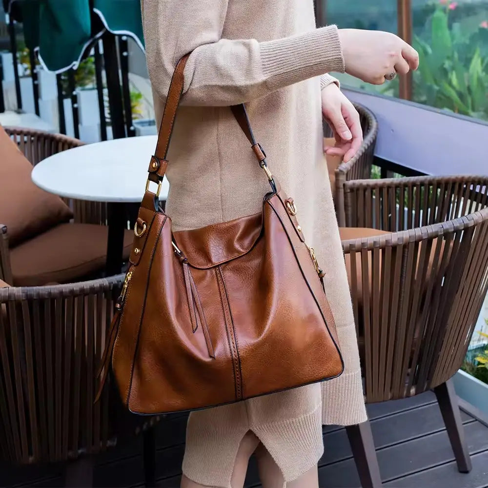 Luxury Leather Crescent Anti-Theft Handbag + FREE Pouch Wallet