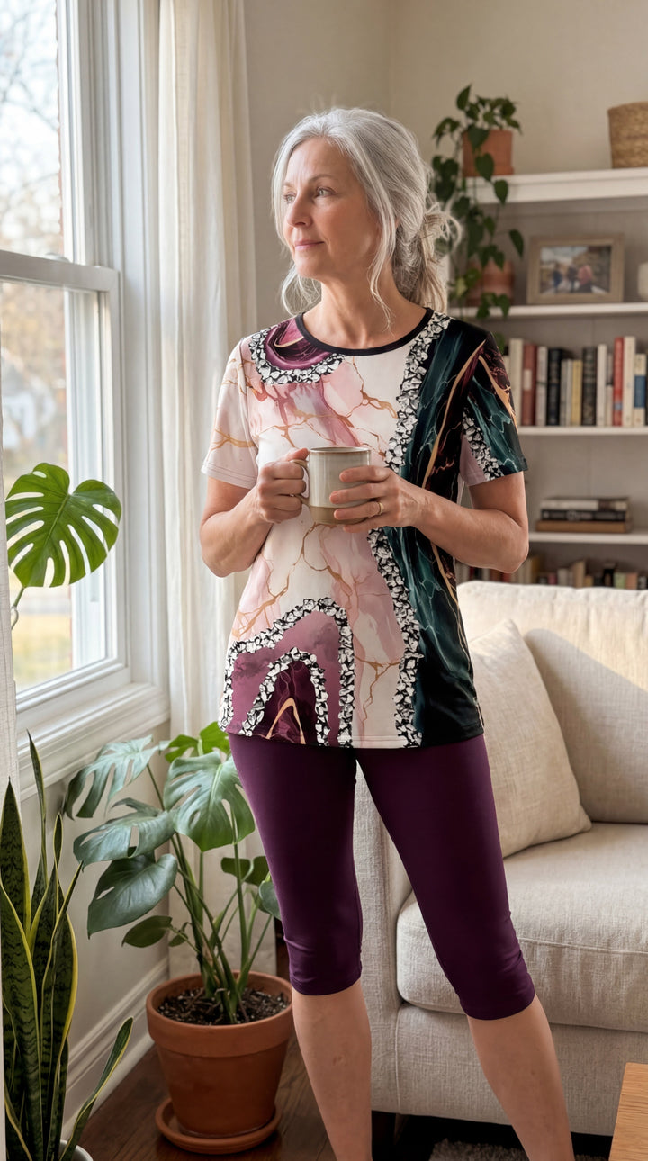 Luna| Printed Two-Piece Stretch Set