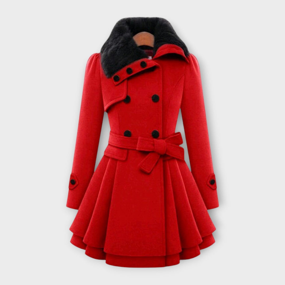 Emma – Elegant Coat with Faux Fur Collar