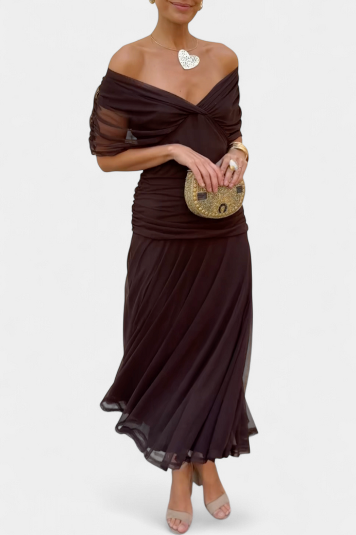 Freya - Flowing Floral V Neck Dress