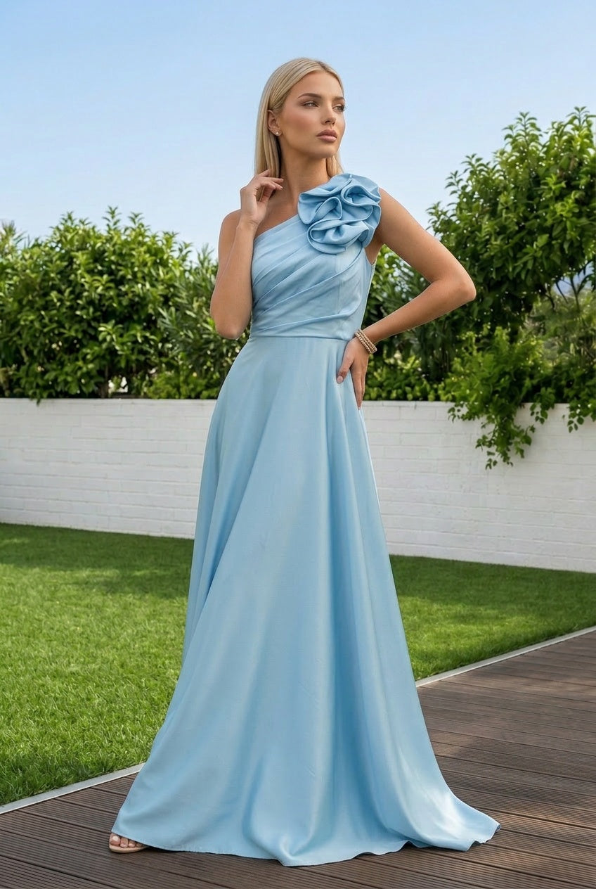 Valentina | Chic Satin Rose Dress