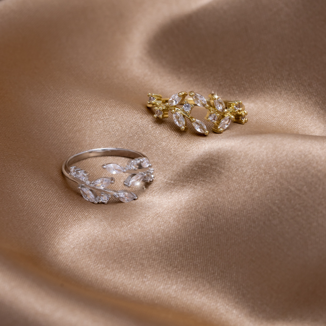 Gold Crystal Vine Ring