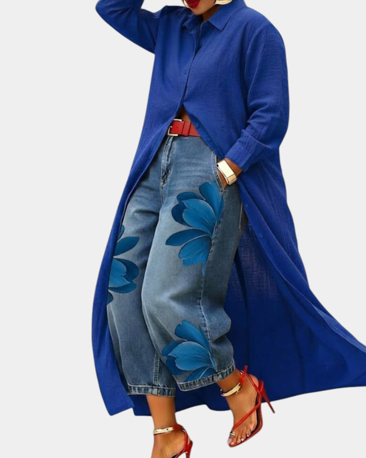 Céliane | Dress and wide-leg jeans set