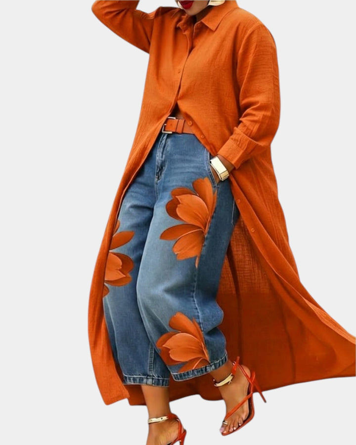 Céliane | Dress and wide-leg jeans set