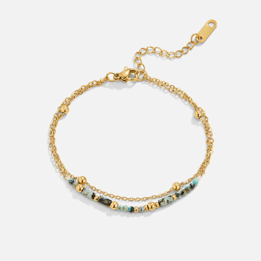 Layered Stone Beads Bracelet